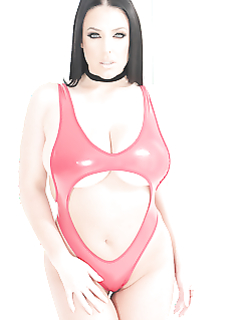 Намазанная маслом Анжела Вайт занимается анальным сексом с парнем