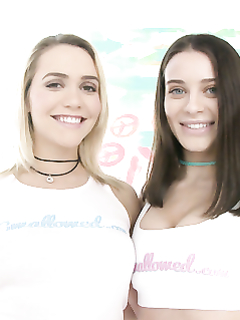 Лана Роадс и Мила Малкова делают горловой минет мускулистому красавчику